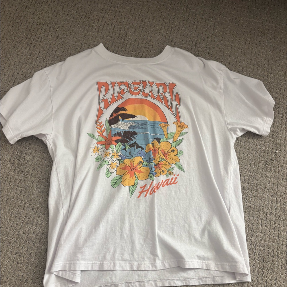 Rip Curl White Tee with Orange Graphic